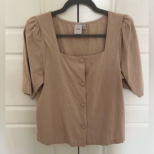 ICHI cotton button down top